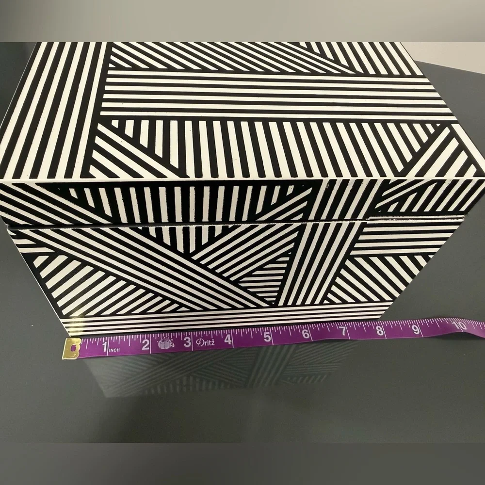 CB2 Black and White Jewelry Box